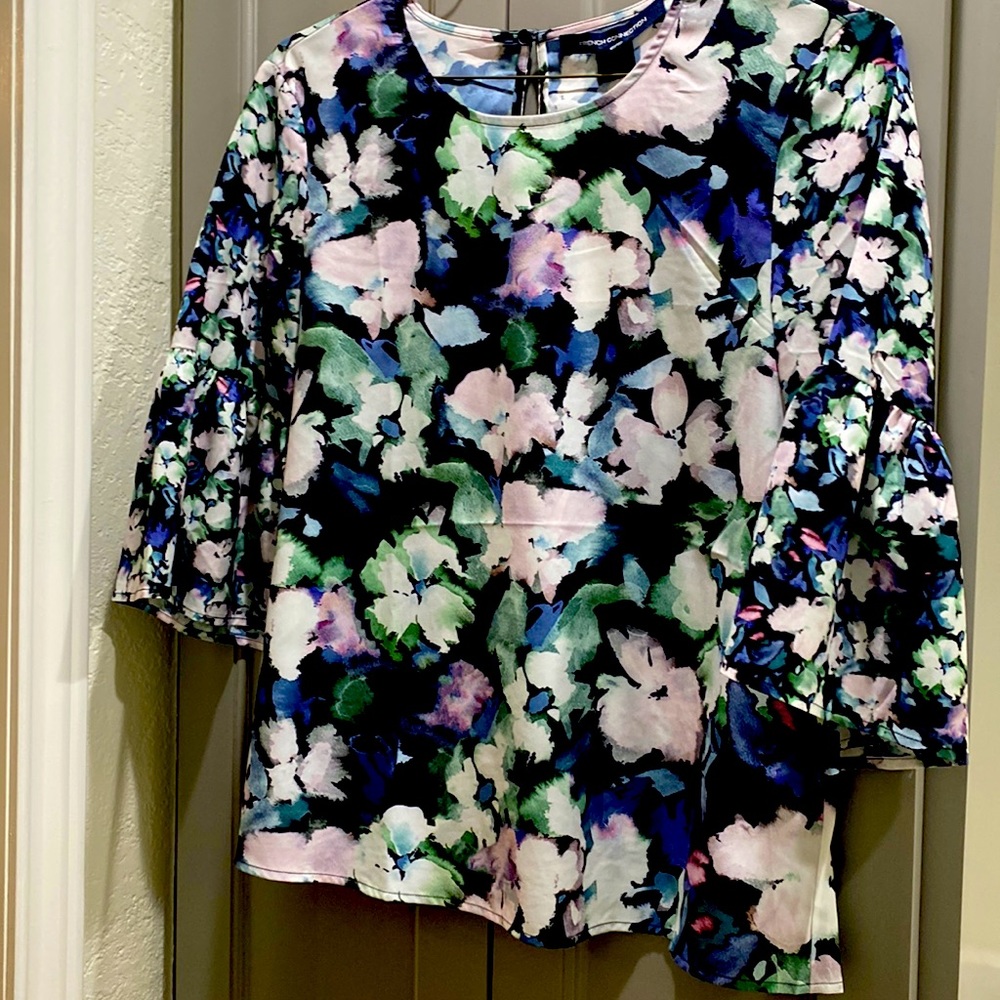 French Connection quarter-length floral blouse